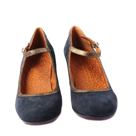 Chie Mihara Mary Jane in Grey Suede and gold - Picture 2 of 4